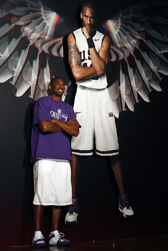 NBA star Kobe Bryant of basketball team Los Angeles Lakers poses at a news conference in Taipei