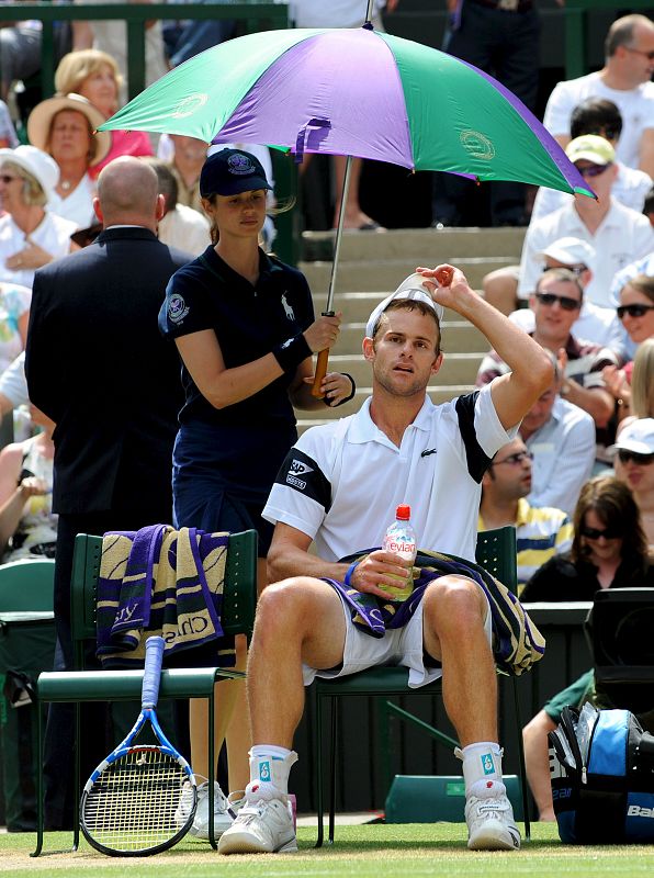 El tenista de Nebraska, en un descanso durante la final.