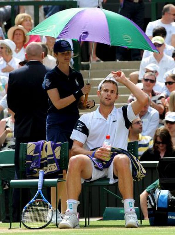 El tenista de Nebraska, en un descanso durante la final.