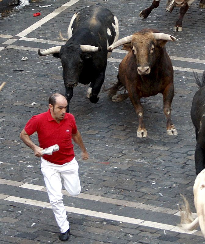 El encierro se ha 'saldado' en dos minutos y medio de duración.