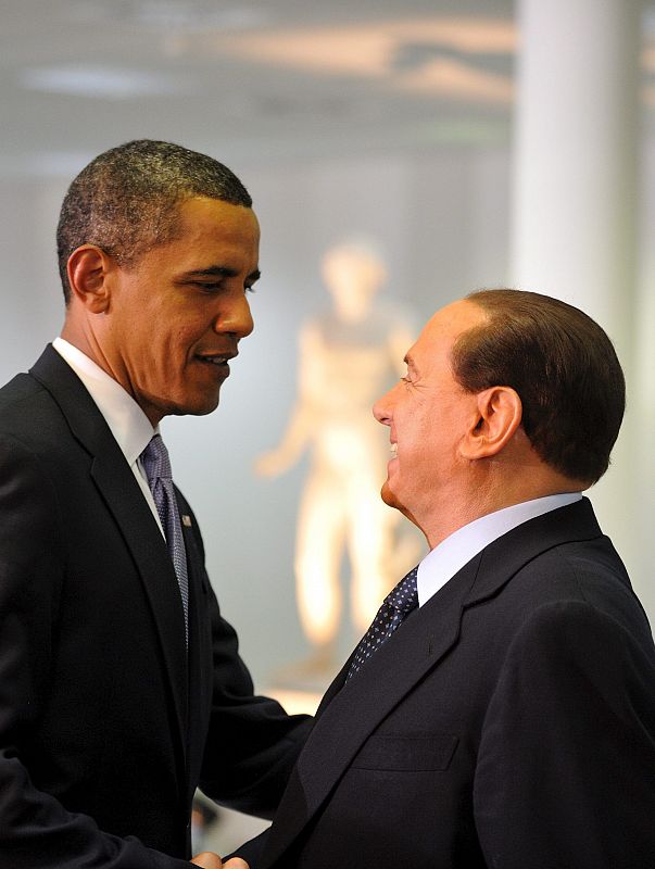 Barack Obama y Silvio Berlusconi