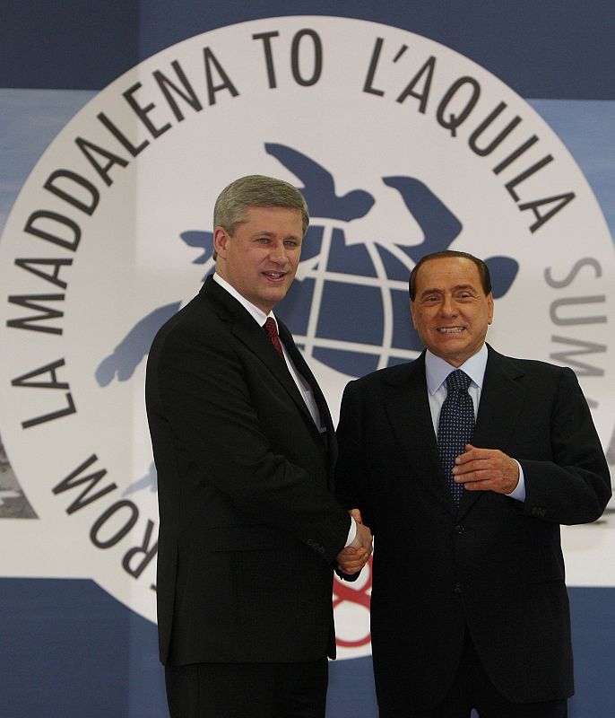 Stephen Harper y Silvio Berlusconi