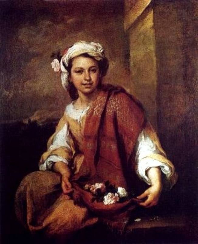 "Muchacha con flores" de Murillo