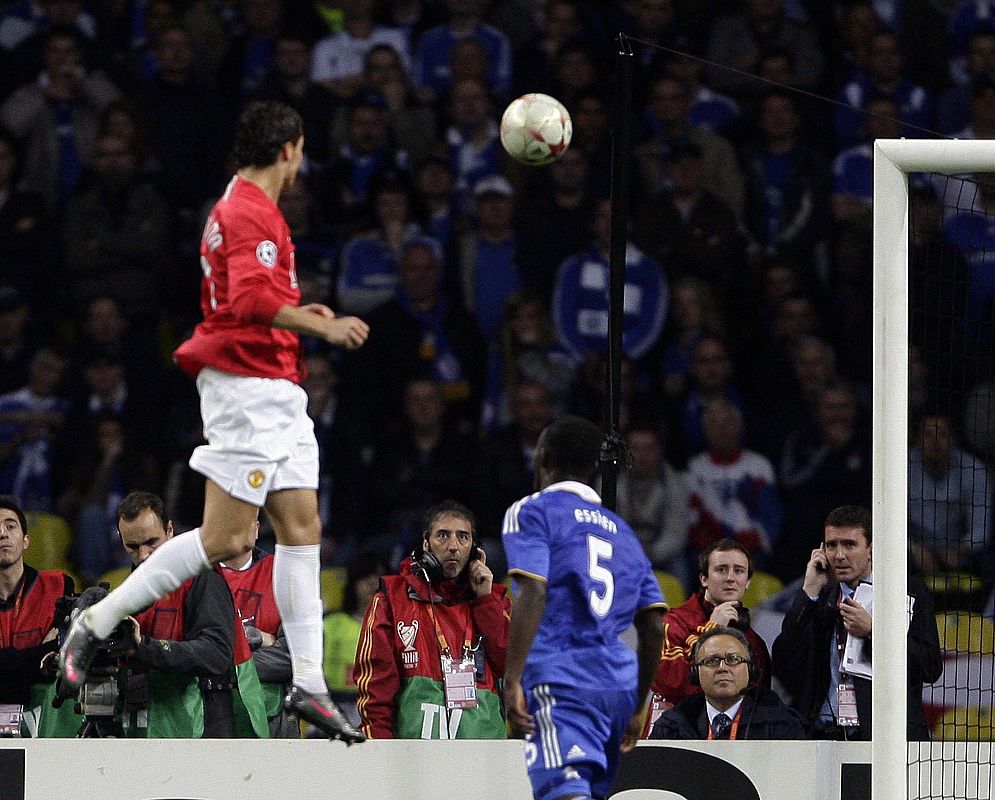 Ronaldo marcó el gol en la final de la Champions de 2008 en Moscú ante el Chelsea