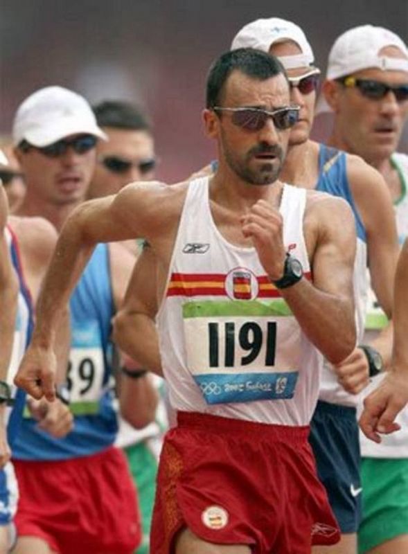 Bragado durante la carrera en la que ha obtenido la medalla de bronce en el Campeonato del Mundo celebrado en berlín.