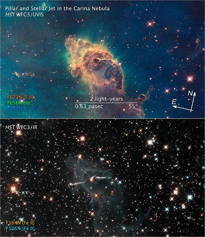 Estrellas formándose en la nebulosa Carina.