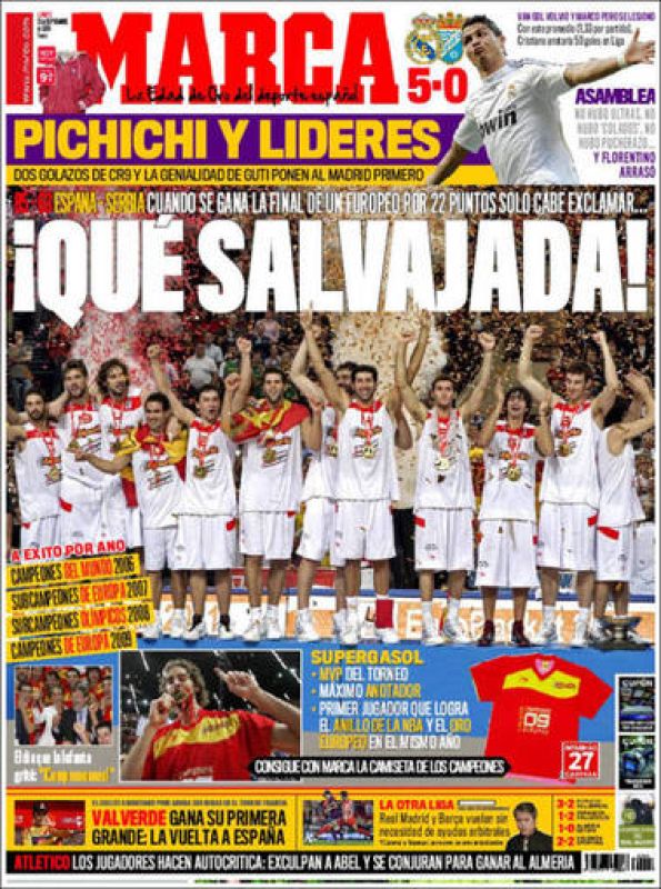 Portada del diario MARCA