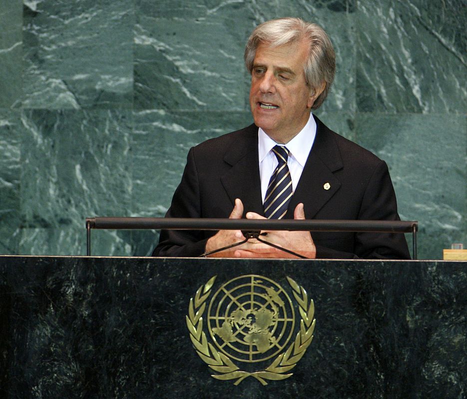 Uruguay's President Vazquez addresses the 64th United Nations General Assembly at the U.N. headquarters in New York