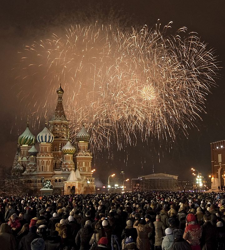 CELEBRACIONES DE AÑO NUEVO EN LA PLAZA ROJA DE MOSCÚ