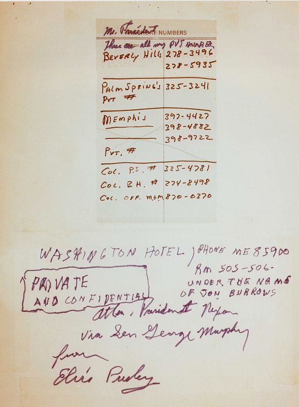 CARTA DE ELVIS AL PRESIDENTE NIXON