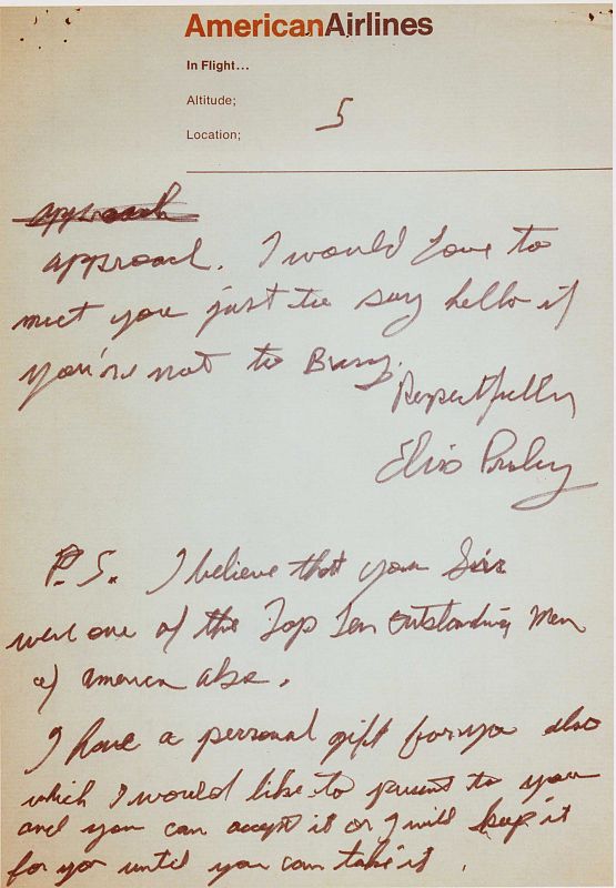 CARTA DE ELVIS AL PRESIDENTE NIXON