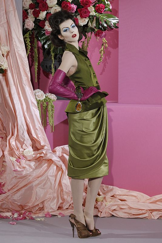 A model presents a creation by Italian designer Giorgio Armani as part of his Fall-Winter 2010/2011 men's fashion show in Paris