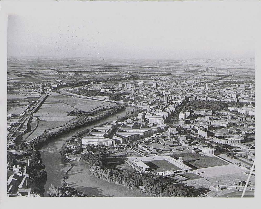 Vista aérea de Valladolid, años 70