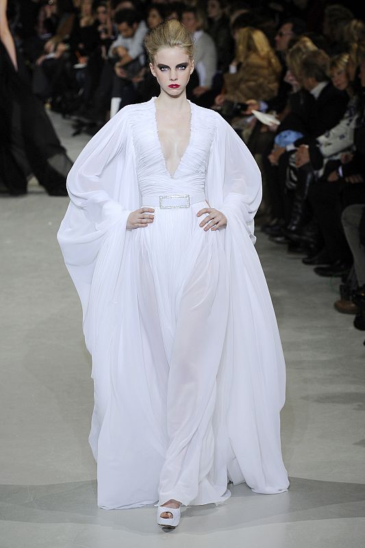 A model presents a creation by French designer Stephane Rolland as part of his Haute-Couture Spring Summer 2010 fashion show in Paris