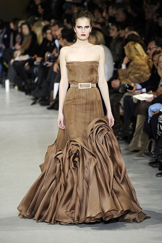 A model presents a creation by French designer Stephane Rolland as part of his Haute-Couture Spring Summer 2010 fashion show in Paris