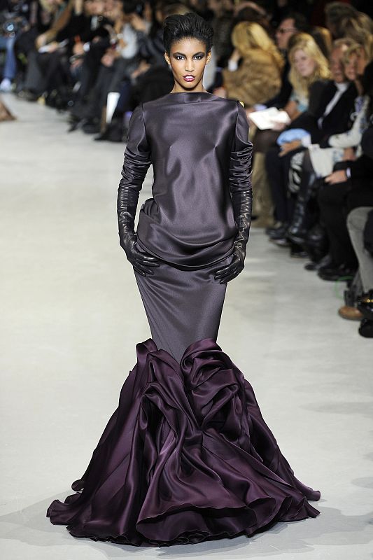 A model presents a creation by French designer Stephane Rolland as part of his Haute-Couture Spring Summer 2010 fashion show in Paris