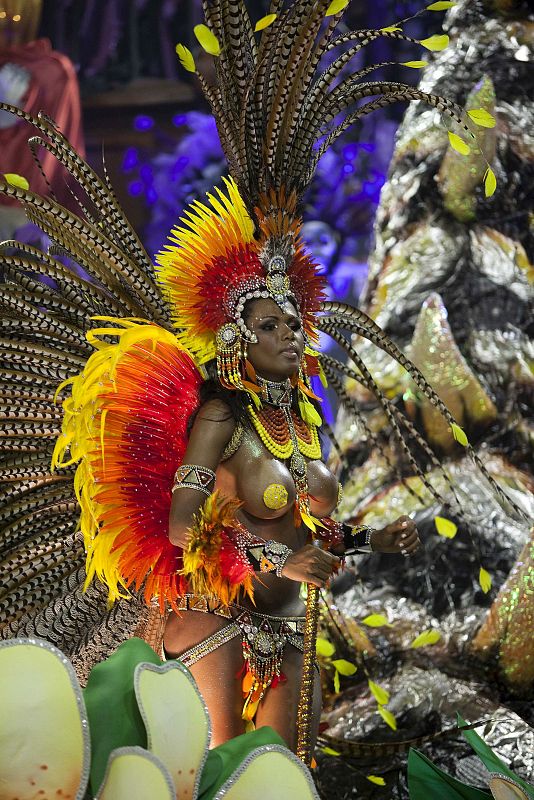 Primera jornada de desfiles de carnaval en el sambódromo de Sao Paulo