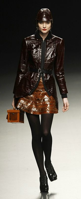 A model displays a creation by designer Vaudelet during the Cibeles Madrid Fashion Week Fall/Winter 2010 show in Madrid