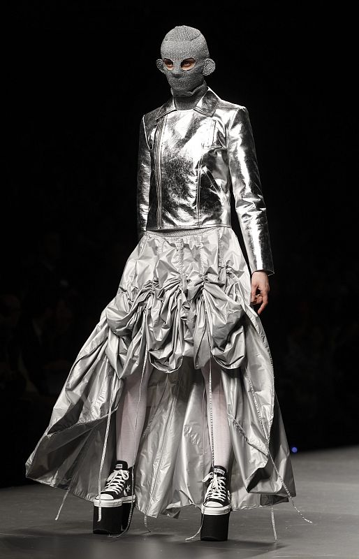 A model presents a creation by Carlos Diez during Cibeles Madrid Fashion Week Fall/Winter 2010 show in Madrid