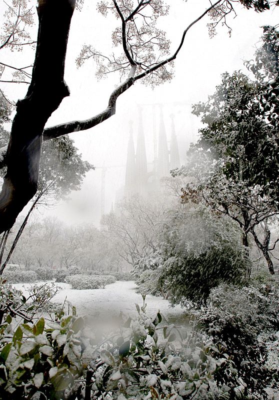 Nieve en la Sagrada Familia