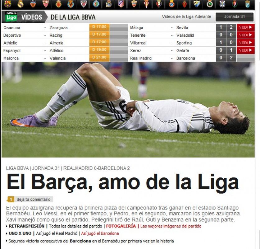 "El Barça, amo de la Liga". Para el diario 'As' el resultado es definitivo.