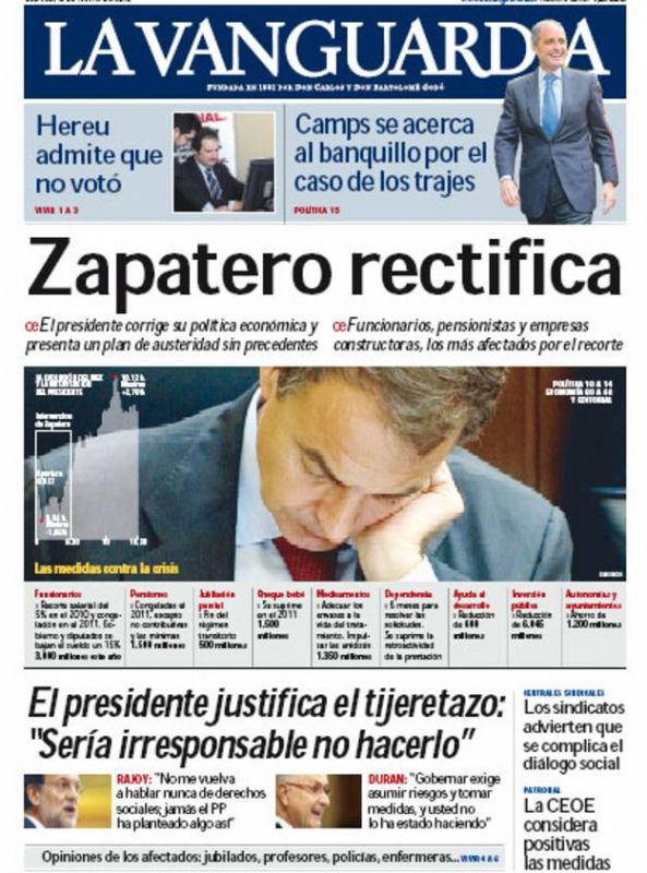 'La Vanguardia': "Zapatero rectifica"