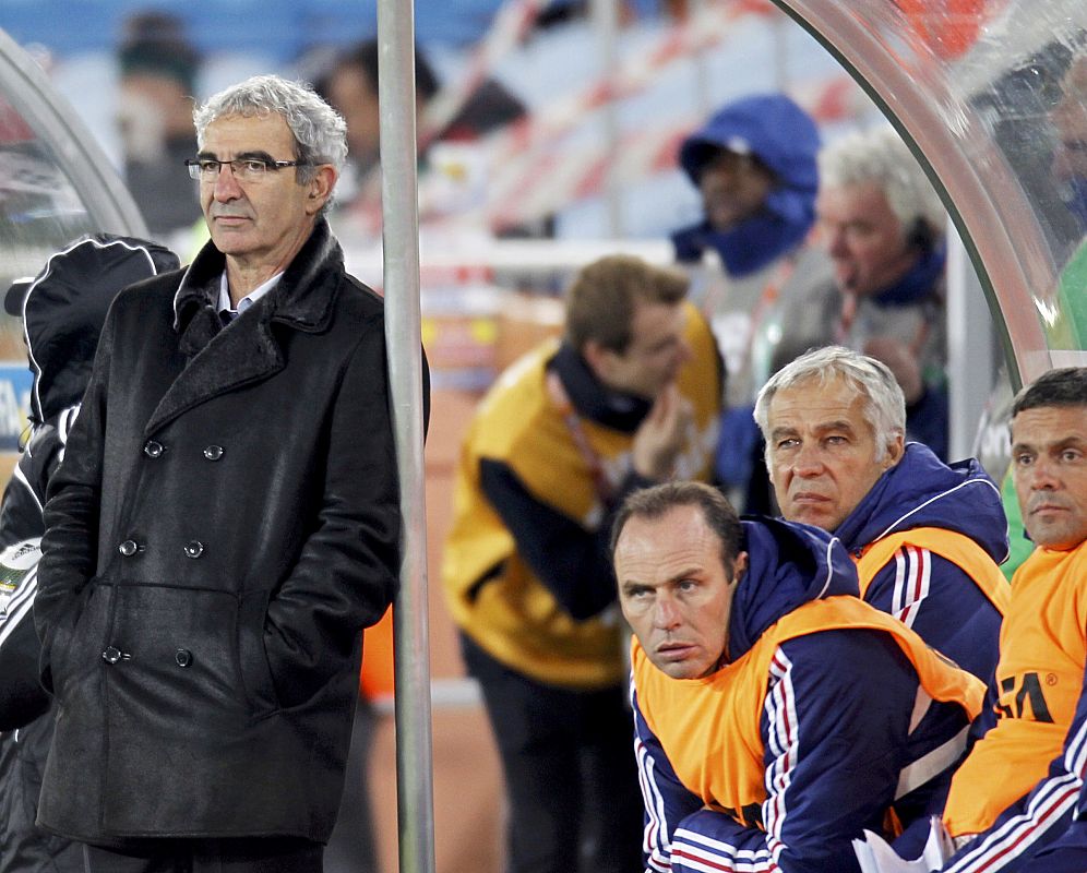 Domenech, durante el partido ante México.