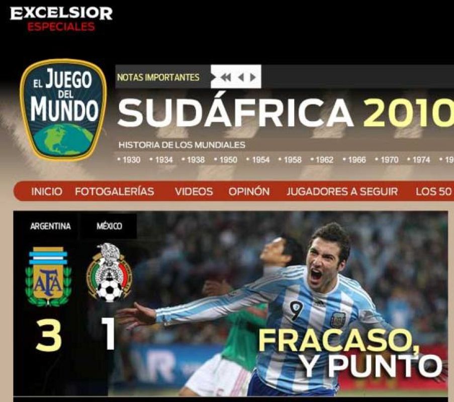 Para 'Excélsior' no hay excusas: su selección fracasó ante Argentina