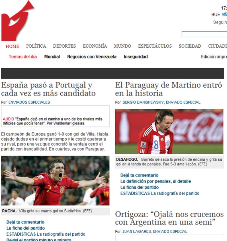 El diario Clarín vuelve a ver a la "roja" candidata al título después de eliminar a Portugal