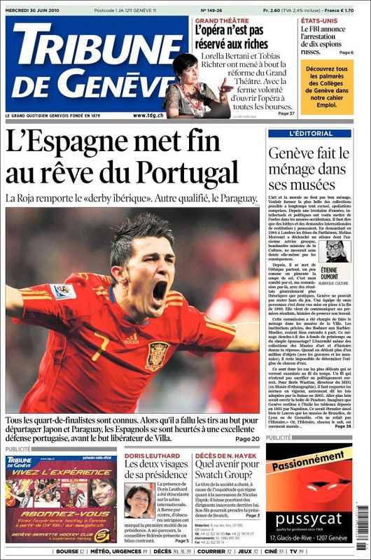 En Suiza, país que derrotó a España en la primera ronda del Mundial, destacan el triunfo de La Roja