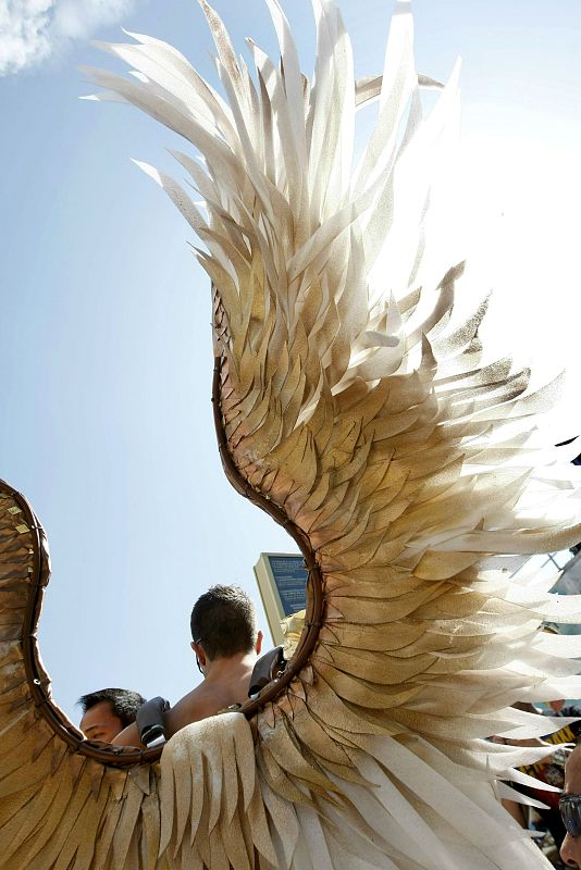 Detalle del vestuario de uno de los asistentes a la Marcha Estatal del Orgullo Gay