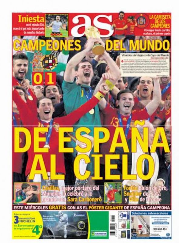 El triunfo de la 'Roja' eleva el fútbol español a lo más alto