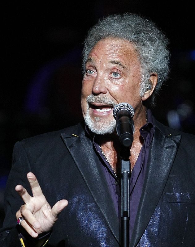 Singer Tom Jones performs during his concert in Vina del Mar