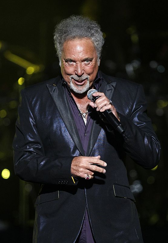 Singer Tom Jones performs during his concert in Vina del Mar