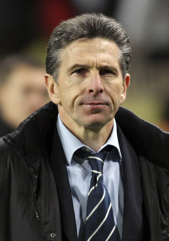 Olympique Lyon's coach Puel reacts after their French Ligue 1 soccer match against Monaco in Monaco