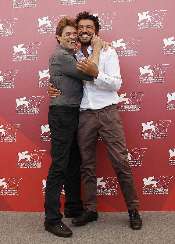 Actors Dafoe and Venitucci pose during a photocall at the 67th Venice Film Festival