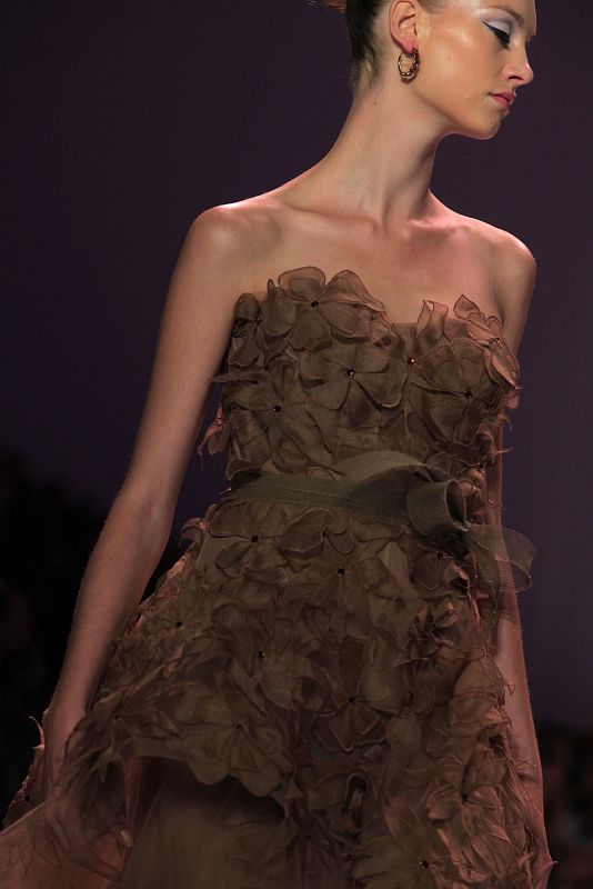 A model presents a creation during New York Fashion Week