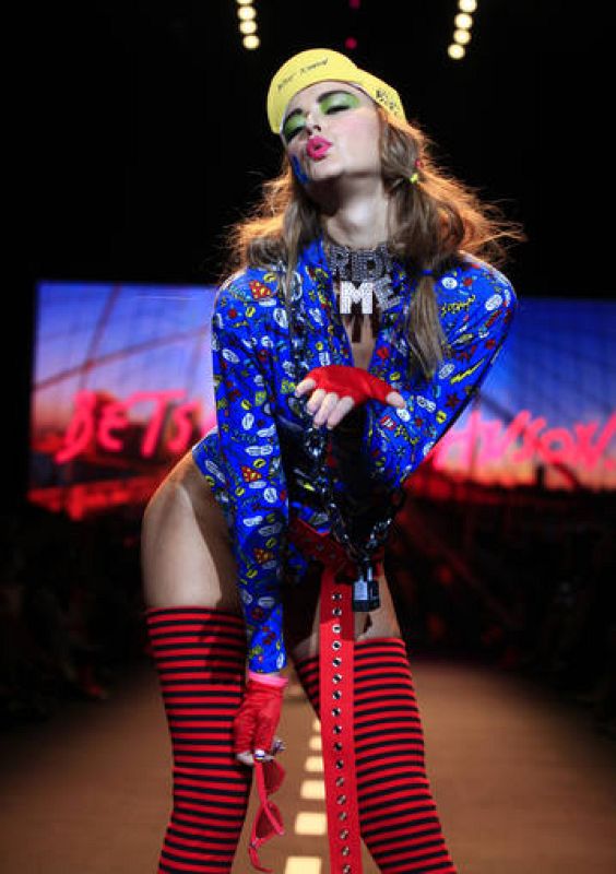 A model presents a creation during New York Fashion Week