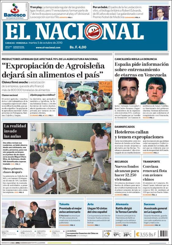 'El Nacional' insinúa en su editorial que Chávez le ha dado alas a los terroristas de ETA