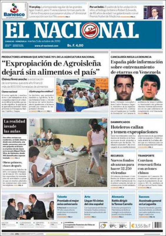'El Nacional' insinúa en su editorial que Chávez le ha dado alas a los terroristas de ETA