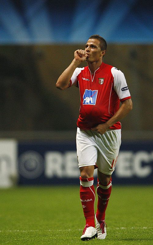 José Lima, del Sporting, celebra su gol ante el Partizan de Belgrado.