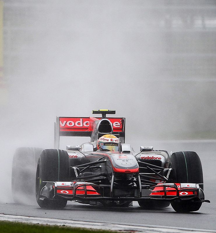 McLaren Formula One driver Lewis Hamilton of Britain drives during the South Korean F1 Grand Prix at the Korea International Circuit in Yeongam