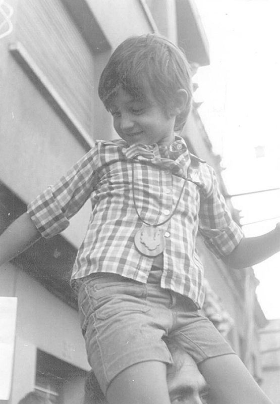 Joan Herrera, en la Diada del 11 de septiembre de 1977, en plena transición.