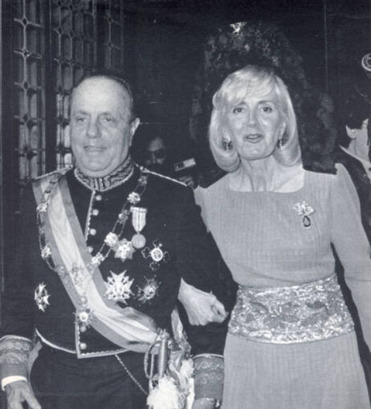 Fraga con su esposa en 1987  