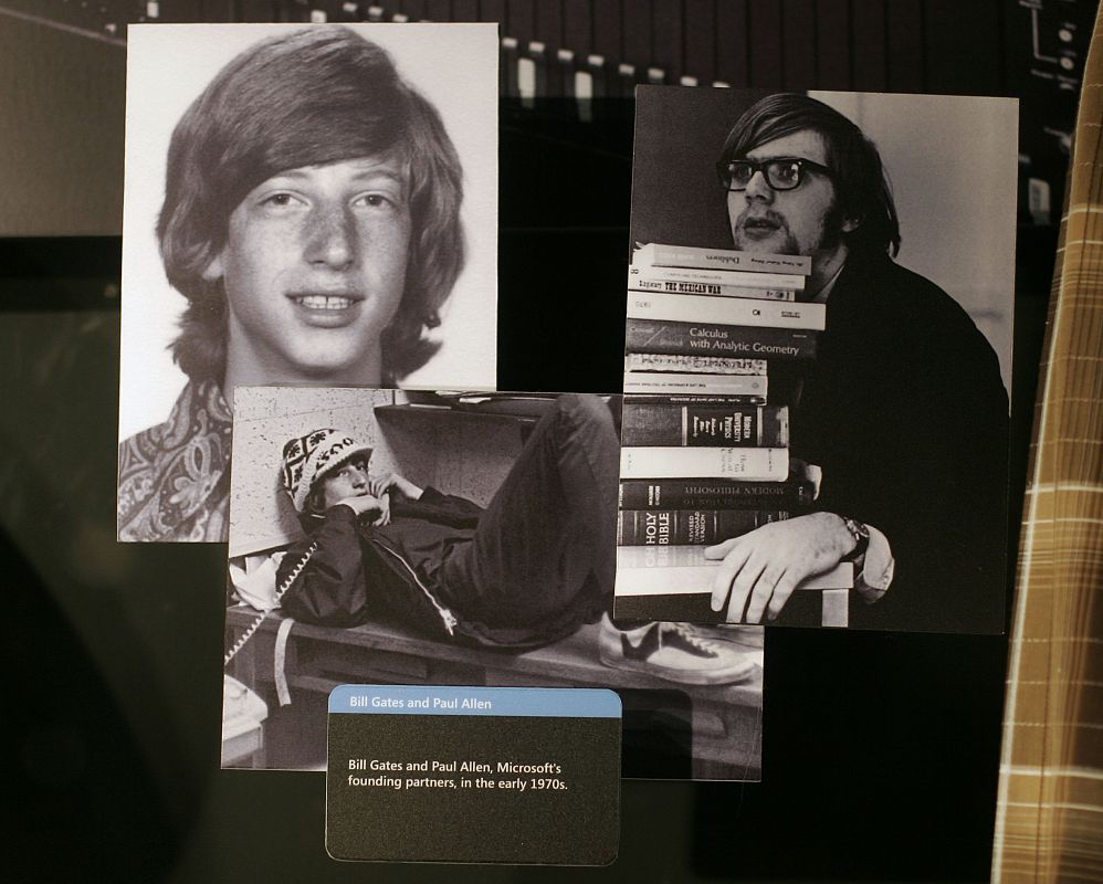 Imágenes de Bill Gates y Paul Allen en los 70 en el Centro de Visitantes de Microsoft en Redmond, Whasington.
