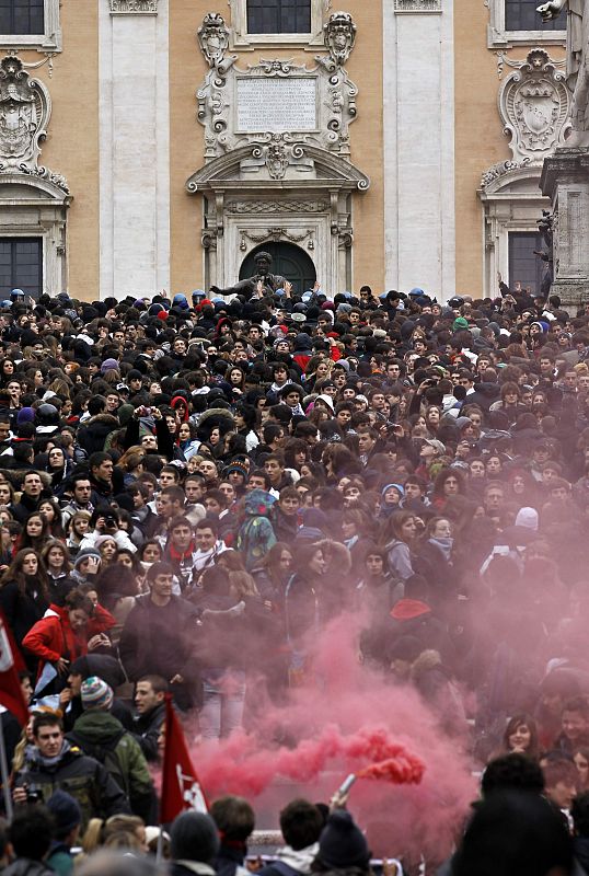 El centro de Roma ha sido el escenario de enfrentamientos entre Policía y manifestantes.