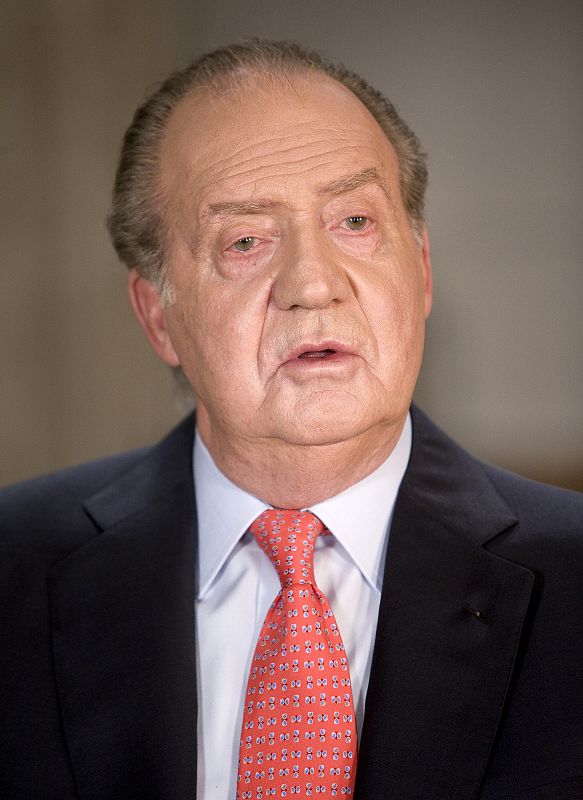 Juan Carlos I durante una parte de su discurso