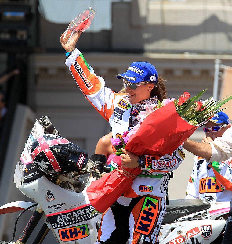 La piloto española de motos Eulalia Sanz Pla, ganadora en categoría femenina.