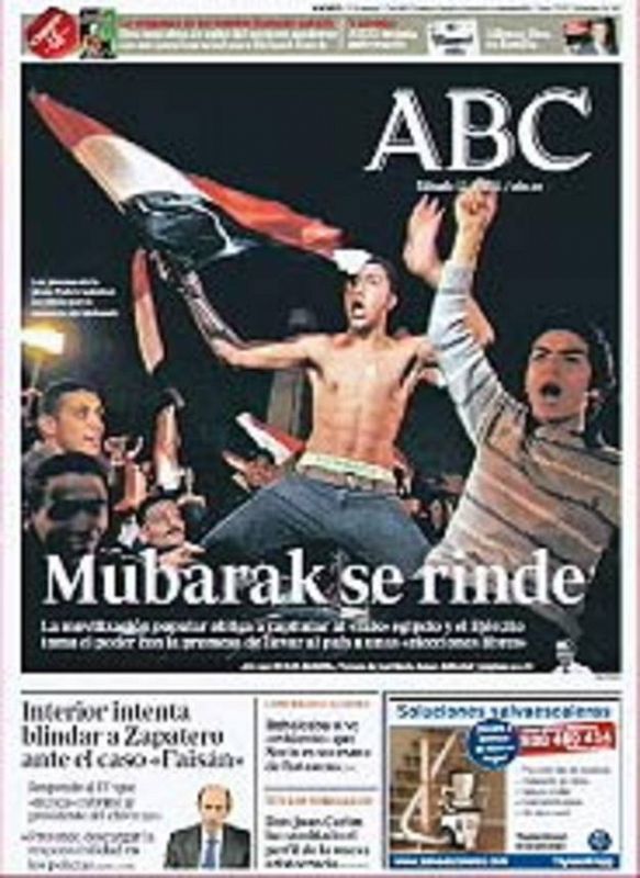 ABC titula: "Mubarak se rinde".