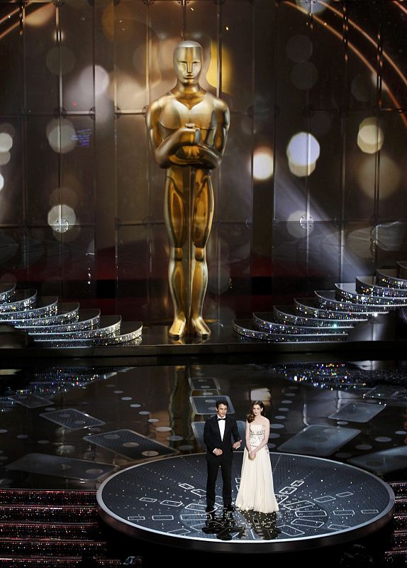 Co-hosts James Franco and Anne Hathaway take the stage during the 83rd Academy Awards in Hollywood